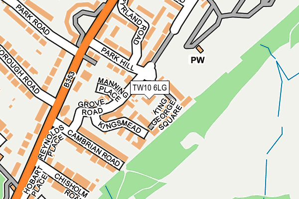 TW10 6LG map - OS OpenMap – Local (Ordnance Survey) TW10 6LG map - OS OpenMap – Local (Ordnance Survey)