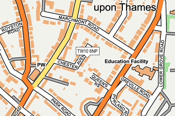 TW10 6NP map - OS OpenMap – Local (Ordnance Survey) TW10 6NP map - OS OpenMap – Local (Ordnance Survey)