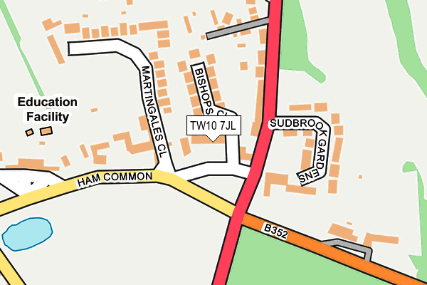 TW10 7JL map - OS OpenMap – Local (Ordnance Survey) TW10 7JL map - OS OpenMap – Local (Ordnance Survey)
