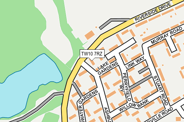 TW10 7RZ map - OS OpenMap – Local (Ordnance Survey) TW10 7RZ map - OS OpenMap – Local (Ordnance Survey)