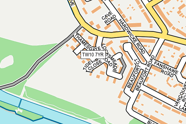 TW10 7YR map - OS OpenMap – Local (Ordnance Survey) TW10 7YR map - OS OpenMap – Local (Ordnance Survey)