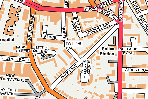 TW11 0HU map - OS OpenMap – Local (Ordnance Survey) TW11 0HU map - OS OpenMap – Local (Ordnance Survey)