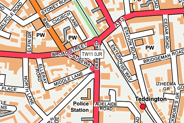 TW11 0JR map - OS OpenMap – Local (Ordnance Survey) TW11 0JR map - OS OpenMap – Local (Ordnance Survey)