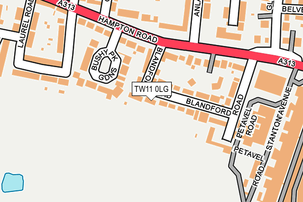 TW11 0LG map - OS OpenMap – Local (Ordnance Survey) TW11 0LG map - OS OpenMap – Local (Ordnance Survey)