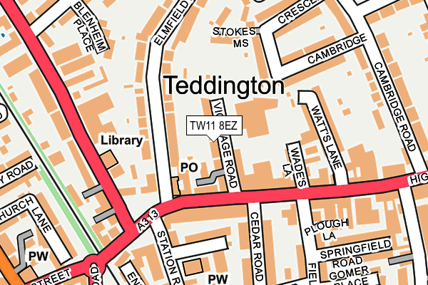 TW11 8EZ map - OS OpenMap – Local (Ordnance Survey) TW11 8EZ map - OS OpenMap – Local (Ordnance Survey)
