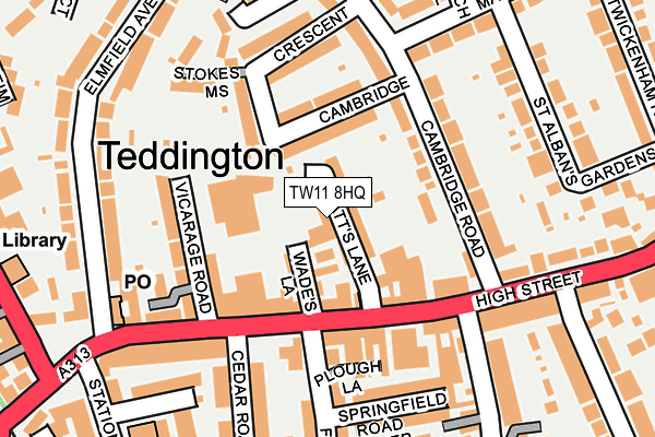 TW11 8HQ map - OS OpenMap – Local (Ordnance Survey)