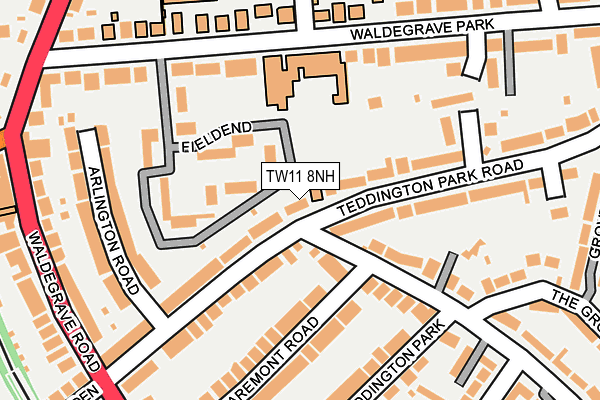 TW11 8NH map - OS OpenMap – Local (Ordnance Survey) TW11 8NH map - OS OpenMap – Local (Ordnance Survey)