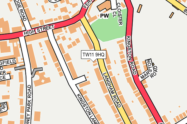 TW11 9HQ map - OS OpenMap – Local (Ordnance Survey) TW11 9HQ map - OS OpenMap – Local (Ordnance Survey)