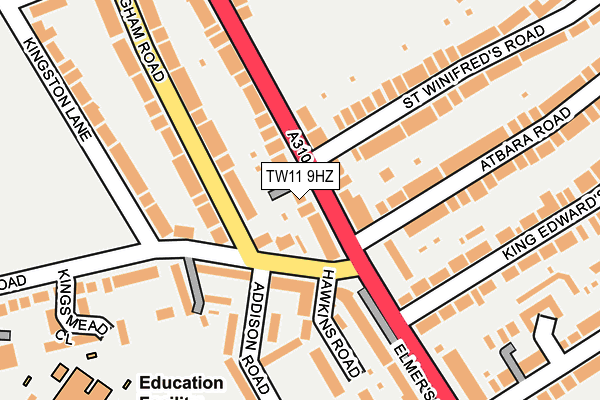 TW11 9HZ map - OS OpenMap – Local (Ordnance Survey)