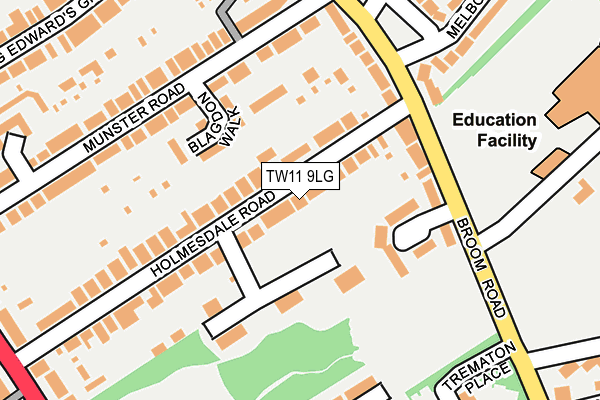 TW11 9LG map - OS OpenMap – Local (Ordnance Survey) TW11 9LG map - OS OpenMap – Local (Ordnance Survey)