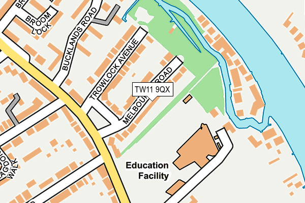 TW11 9QX map - OS OpenMap – Local (Ordnance Survey) TW11 9QX map - OS OpenMap – Local (Ordnance Survey)