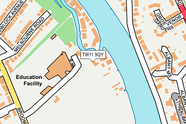 TW11 9QY map - OS OpenMap – Local (Ordnance Survey)