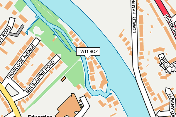 TW11 9QZ map - OS OpenMap – Local (Ordnance Survey) TW11 9QZ map - OS OpenMap – Local (Ordnance Survey)