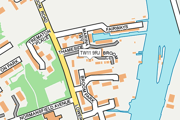 TW11 9RJ map - OS OpenMap – Local (Ordnance Survey) TW11 9RJ map - OS OpenMap – Local (Ordnance Survey)