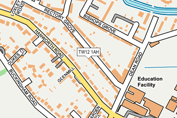 TW12 1AH map - OS OpenMap – Local (Ordnance Survey) TW12 1AH map - OS OpenMap – Local (Ordnance Survey)