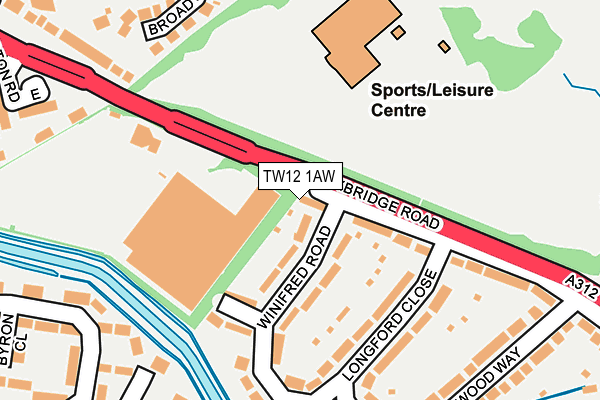 TW12 1AW map - OS OpenMap – Local (Ordnance Survey)