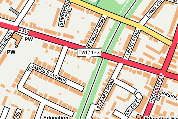 TW12 1HG map - OS OpenMap – Local (Ordnance Survey) TW12 1HG map - OS OpenMap – Local (Ordnance Survey)