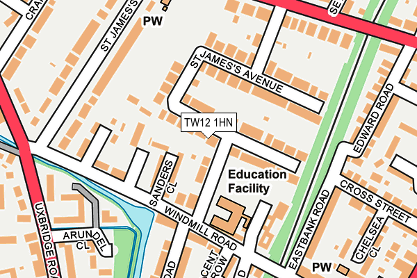 TW12 1HN map - OS OpenMap – Local (Ordnance Survey) TW12 1HN map - OS OpenMap – Local (Ordnance Survey)