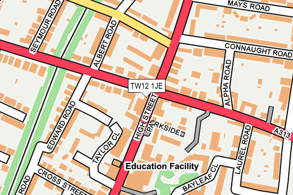 TW12 1JE map - OS OpenMap – Local (Ordnance Survey) TW12 1JE map - OS OpenMap – Local (Ordnance Survey)