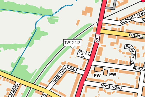 TW12 1JZ map - OS OpenMap – Local (Ordnance Survey) TW12 1JZ map - OS OpenMap – Local (Ordnance Survey)