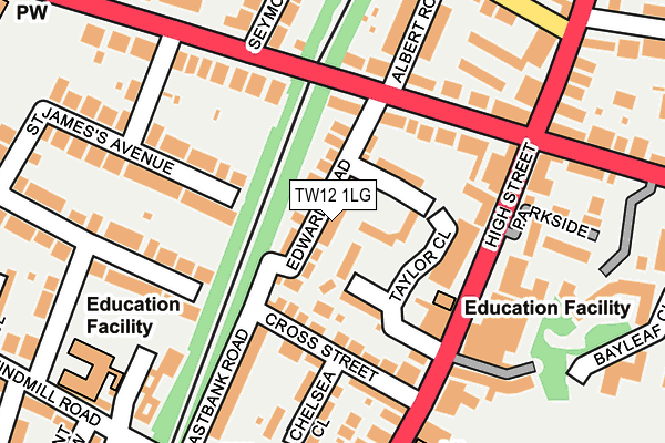 TW12 1LG map - OS OpenMap – Local (Ordnance Survey) TW12 1LG map - OS OpenMap – Local (Ordnance Survey)