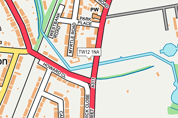 TW12 1NA map - OS OpenMap – Local (Ordnance Survey) TW12 1NA map - OS OpenMap – Local (Ordnance Survey)