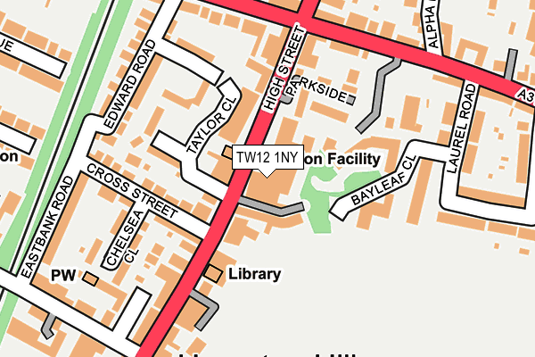 TW12 1NY map - OS OpenMap – Local (Ordnance Survey) TW12 1NY map - OS OpenMap – Local (Ordnance Survey)