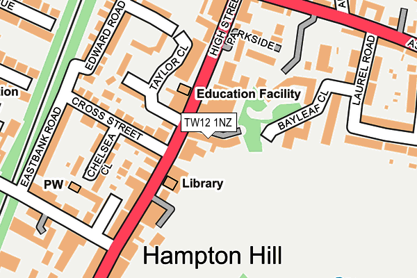 TW12 1NZ map - OS OpenMap – Local (Ordnance Survey) TW12 1NZ map - OS OpenMap – Local (Ordnance Survey)