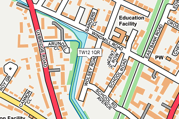 TW12 1QR map - OS OpenMap – Local (Ordnance Survey) TW12 1QR map - OS OpenMap – Local (Ordnance Survey)