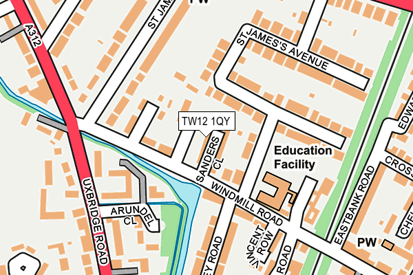 TW12 1QY map - OS OpenMap – Local (Ordnance Survey) TW12 1QY map - OS OpenMap – Local (Ordnance Survey)