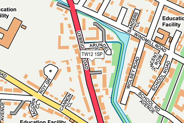 TW12 1SP map - OS OpenMap – Local (Ordnance Survey) TW12 1SP map - OS OpenMap – Local (Ordnance Survey)