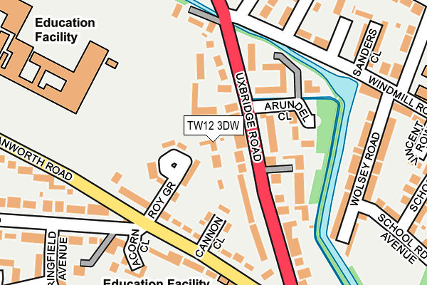 TW12 3DW map - OS OpenMap – Local (Ordnance Survey) TW12 3DW map - OS OpenMap – Local (Ordnance Survey)
