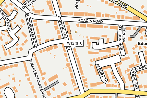 TW12 3HX map - OS OpenMap – Local (Ordnance Survey) TW12 3HX map - OS OpenMap – Local (Ordnance Survey)