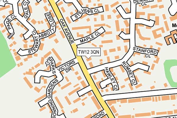 TW12 3QN map - OS OpenMap – Local (Ordnance Survey) TW12 3QN map - OS OpenMap – Local (Ordnance Survey)