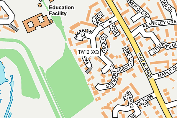 TW12 3XQ map - OS OpenMap – Local (Ordnance Survey) TW12 3XQ map - OS OpenMap – Local (Ordnance Survey)