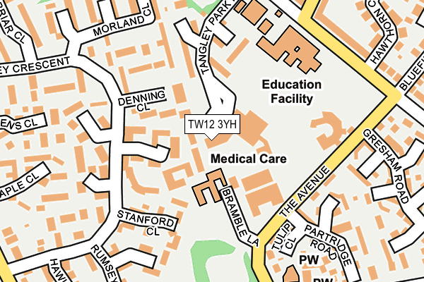 TW12 3YH map - OS OpenMap – Local (Ordnance Survey) TW12 3YH map - OS OpenMap – Local (Ordnance Survey)