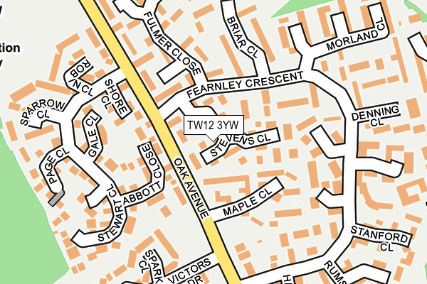 TW12 3YW map - OS OpenMap – Local (Ordnance Survey) TW12 3YW map - OS OpenMap – Local (Ordnance Survey)