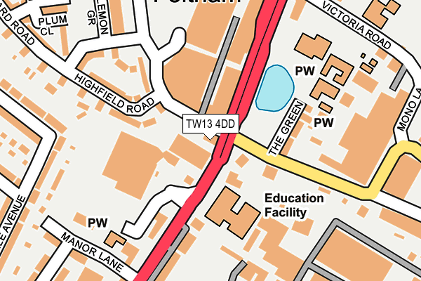 TW13 4DD map - OS OpenMap – Local (Ordnance Survey) TW13 4DD map - OS OpenMap – Local (Ordnance Survey)