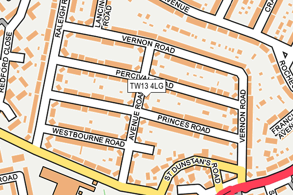 TW13 4LG map - OS OpenMap – Local (Ordnance Survey) TW13 4LG map - OS OpenMap – Local (Ordnance Survey)