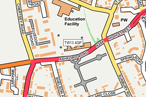 TW13 4QP map - OS OpenMap – Local (Ordnance Survey) TW13 4QP map - OS OpenMap – Local (Ordnance Survey)