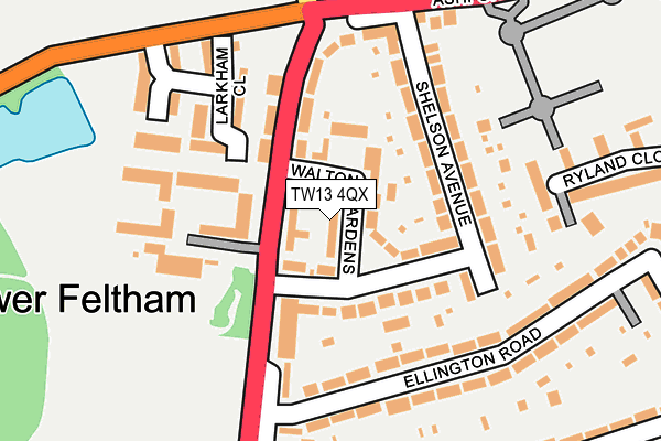 TW13 4QX map - OS OpenMap – Local (Ordnance Survey) TW13 4QX map - OS OpenMap – Local (Ordnance Survey)