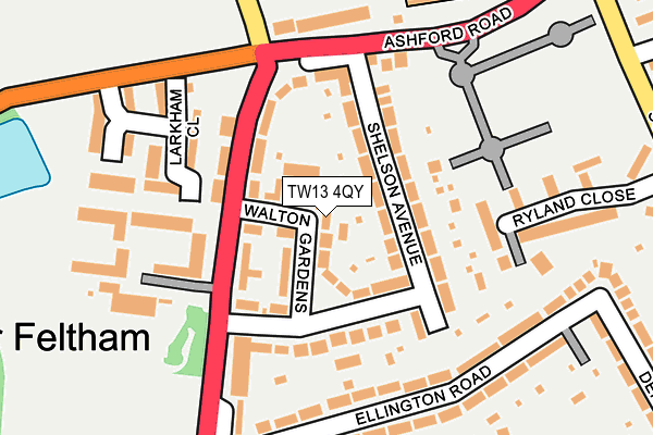 TW13 4QY map - OS OpenMap – Local (Ordnance Survey)