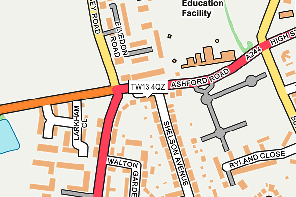 TW13 4QZ map - OS OpenMap – Local (Ordnance Survey) TW13 4QZ map - OS OpenMap – Local (Ordnance Survey)
