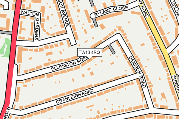 TW13 4RQ map - OS OpenMap – Local (Ordnance Survey) TW13 4RQ map - OS OpenMap – Local (Ordnance Survey)