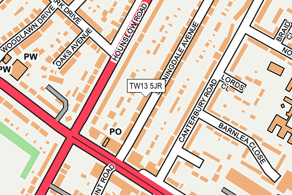 TW13 5JR map - OS OpenMap – Local (Ordnance Survey) TW13 5JR map - OS OpenMap – Local (Ordnance Survey)