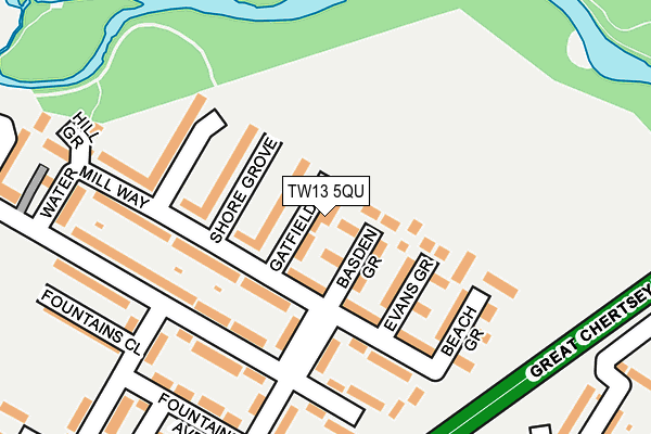 TW13 5QU map - OS OpenMap – Local (Ordnance Survey) TW13 5QU map - OS OpenMap – Local (Ordnance Survey)