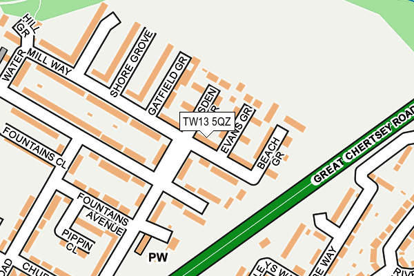 TW13 5QZ map - OS OpenMap – Local (Ordnance Survey) TW13 5QZ map - OS OpenMap – Local (Ordnance Survey)