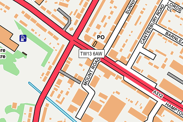 TW13 6AW map - OS OpenMap – Local (Ordnance Survey) TW13 6AW map - OS OpenMap – Local (Ordnance Survey)