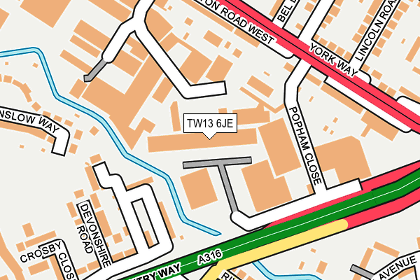 TW13 6JE map - OS OpenMap – Local (Ordnance Survey) TW13 6JE map - OS OpenMap – Local (Ordnance Survey)