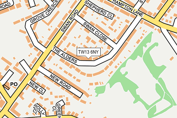 TW13 6NY map - OS OpenMap – Local (Ordnance Survey) TW13 6NY map - OS OpenMap – Local (Ordnance Survey)
